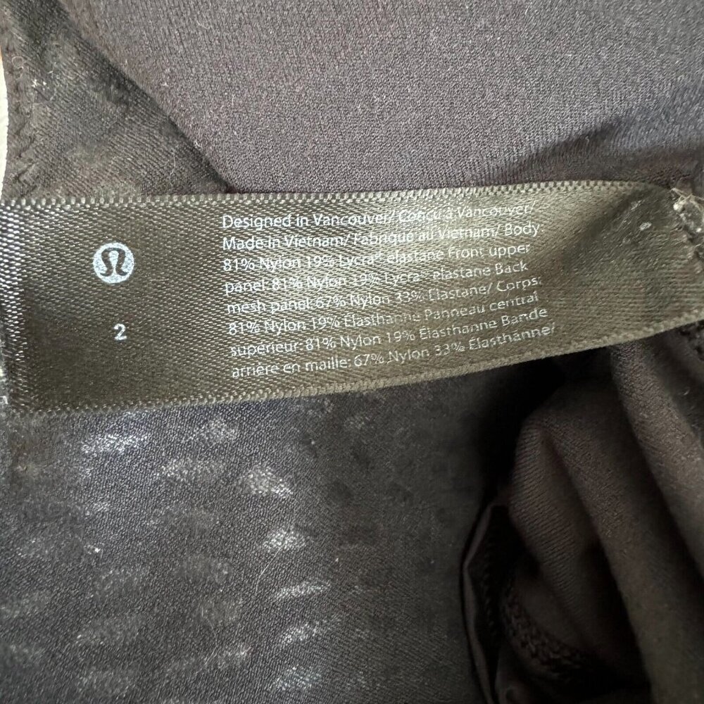 Lululemon Nulu And Mesh Yoga Tank Top Jewel Emboss Black Size 2 - Picture 6 of 6